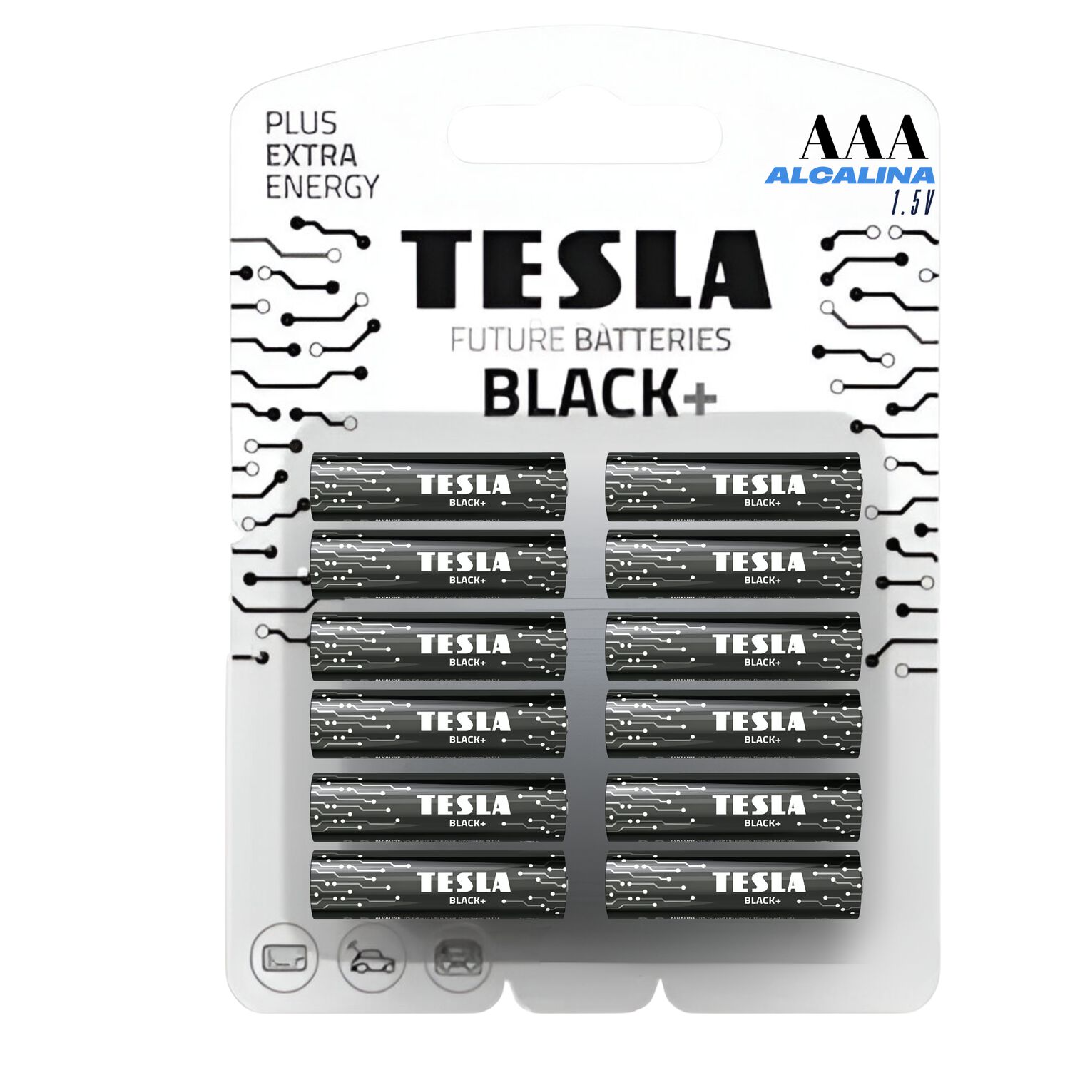Pack 12 Pilas Tesla Black+ Aaa T-es-013 Alcalina High Power image number 0.0