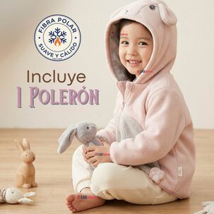 Poler&oacute;n Polar Con Capucha Invierno Beb&eacute; Ni&ntilde;a Sweet Rabbit
