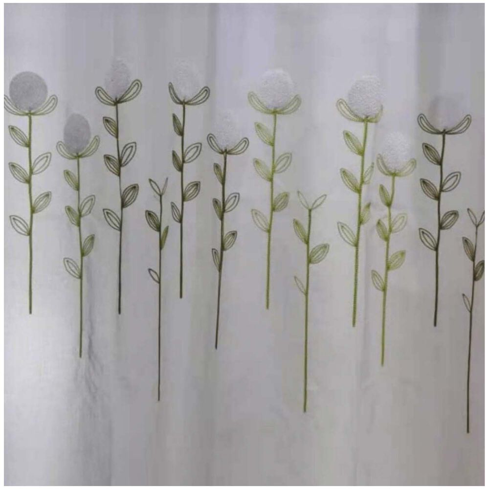 Set De 02 Visillos Bordados Con Argollas 140x230 Cm Mod14 image number 2.0