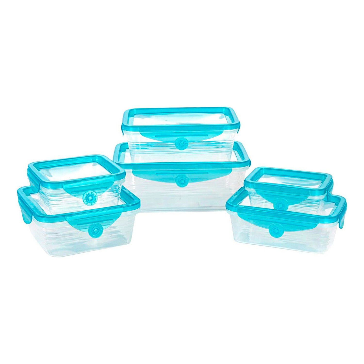 Taper Herm&eacute;tico Pack 6 Tupper Silicona Flexible Celeste image number 1.0