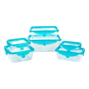 Taper Herm&eacute;tico Pack 6 Tupper Silicona Flexible Celeste