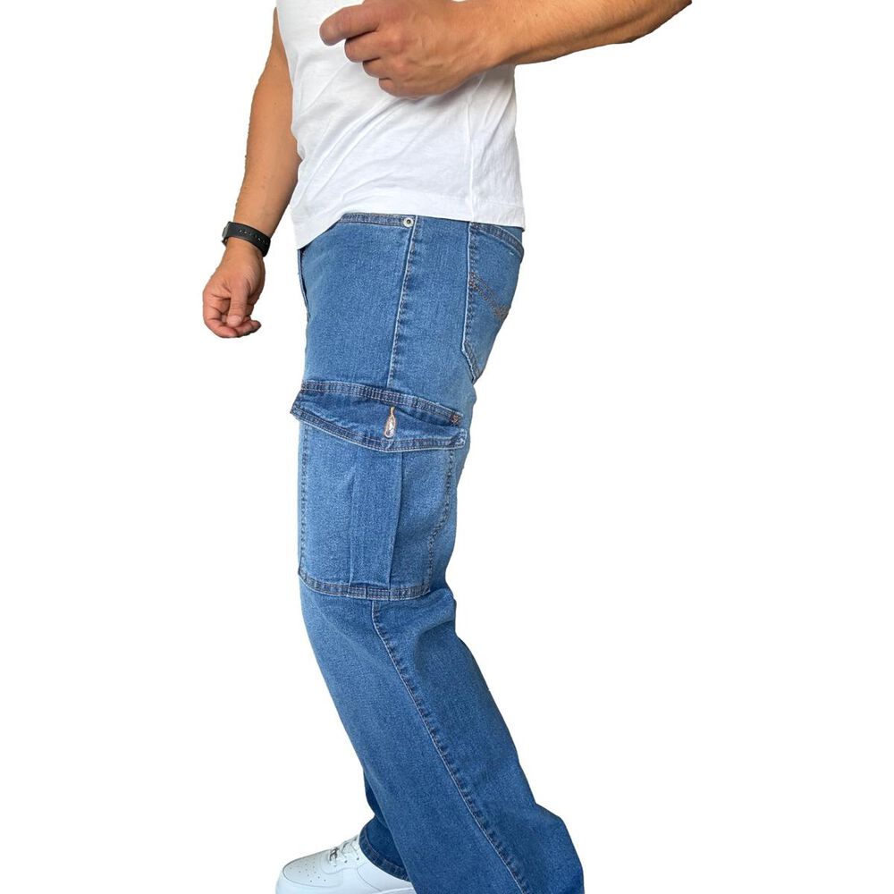 Jeans Cargo Elasticado Straight Fit image number 4.0