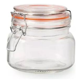 Frasco De Vidrio Con Tapa Herm&eacute;tica 500ml Transparente