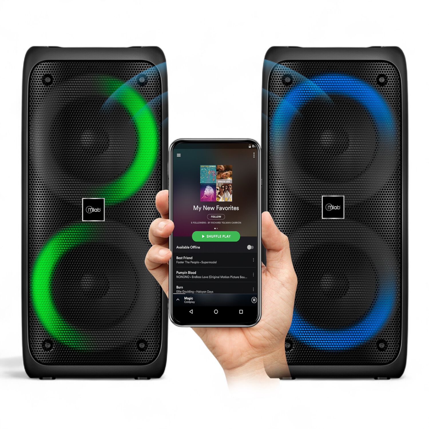 Parlante Portatil Bluetooth 5 Tws Rgb Funky Flaming 20 Rms image number 3.0