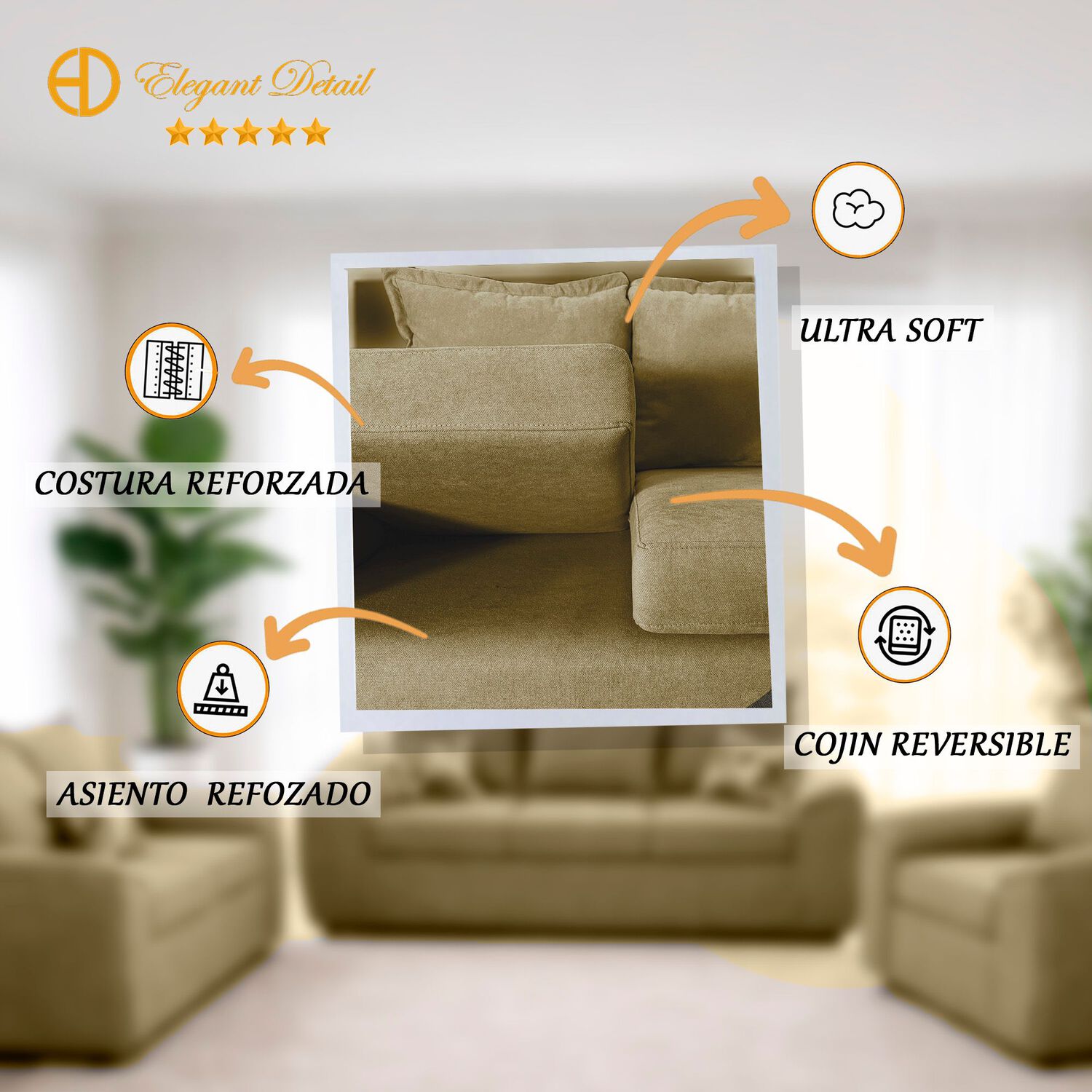 Juego De Living Elegant Detail Houston / 5 Cuerpos image number 0.0