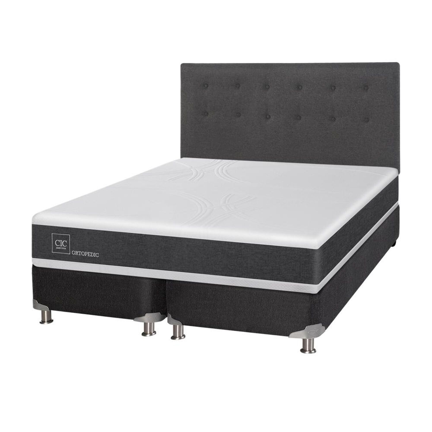 Box Spring Cic Ortopedic / 2 Plazas / Base Dividida  + Respaldo image number 1.0