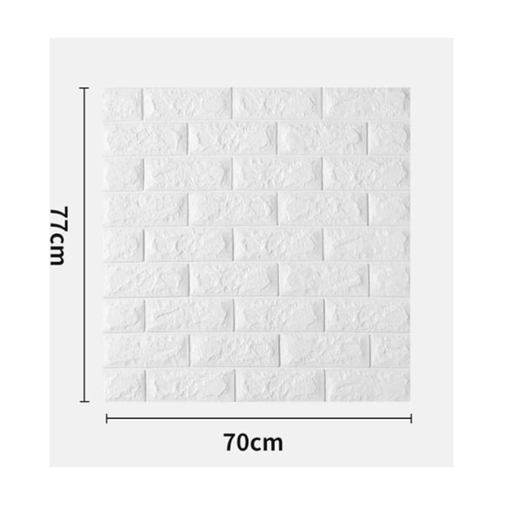 Pack 10 Lamina Papel Mural Autoadhesivo 3d Ladrillo 70x77 Beige image number 1.0