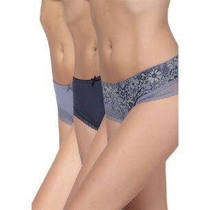 Pack 3x Pantaleta Algod&oacute;n P314.0024-azu6 Kayser