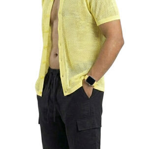 Short Fresco Lino Grueso Cargo Hombre