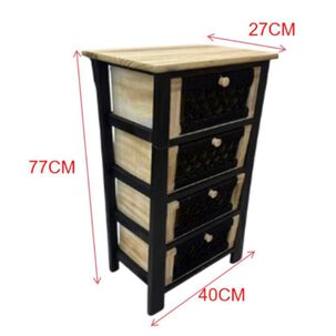 Cajonera De Madera R&uacute;stica Y Crochet 4 Cajones