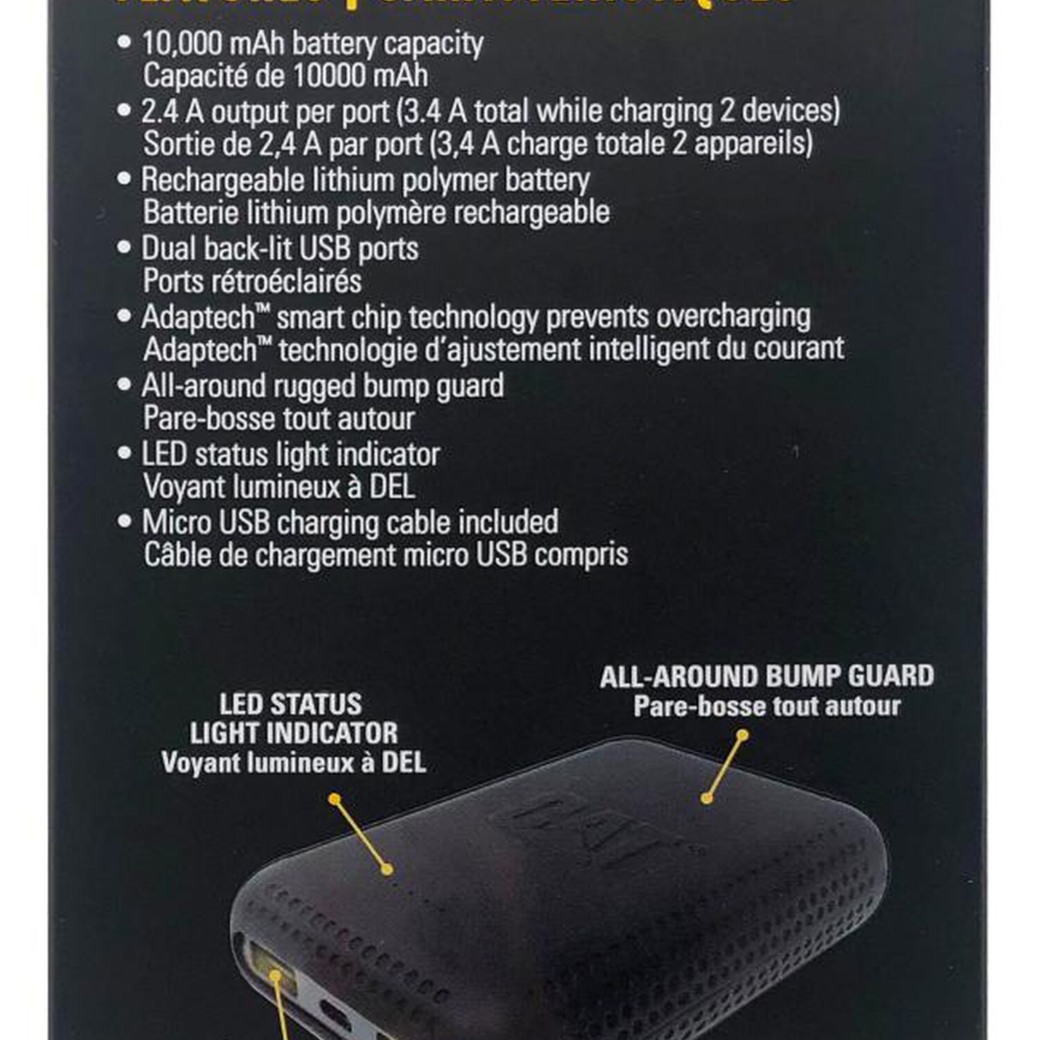 Bateria Externa Cat De 10,000 Mah Con Doble Usb De 3,4 Amperios image number 4.0