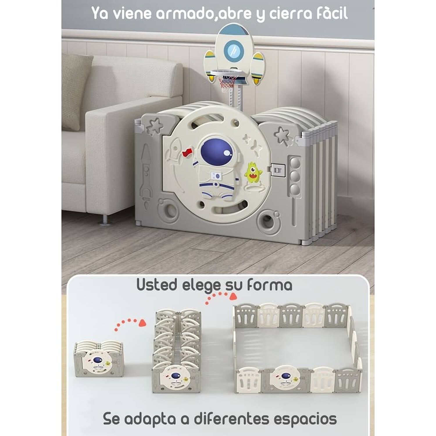Corral Bebe Armado 199x230cm Con Accesorios Lubabycas image number 1.0