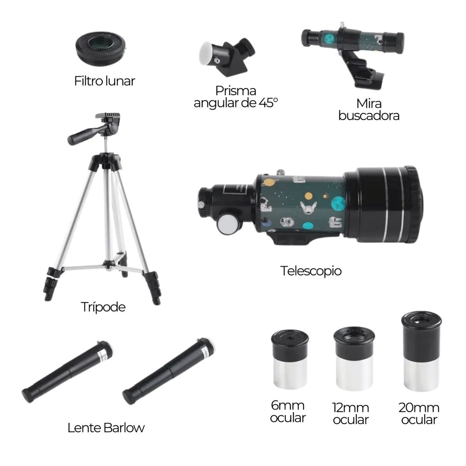 Telescopio Astron&oacute;mico 30070m Con Dise&ntilde;o Espacial image number 1.0