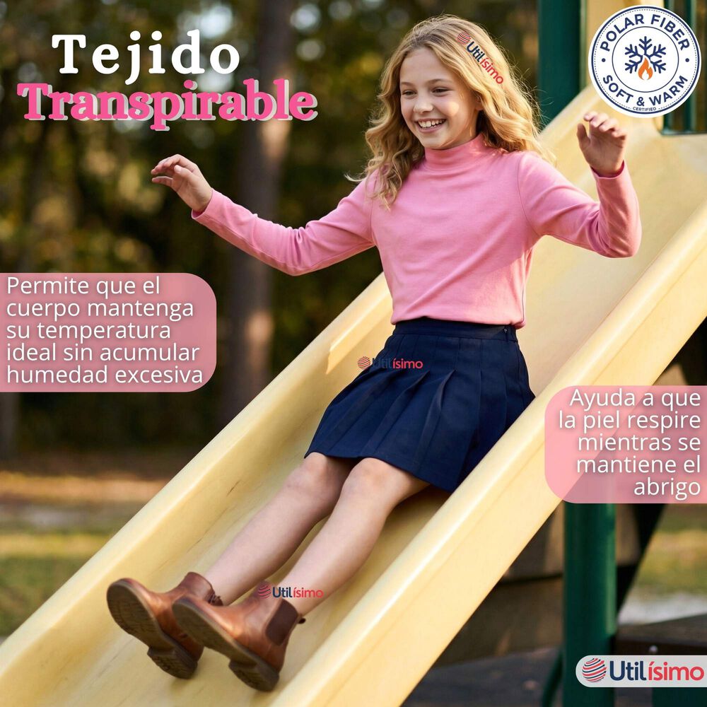 Polera Camiseta Polar Primera Capa Cuello Beatle Manga Larga Colores Surtido Ni&ntilde;a image number 8.0