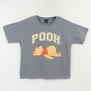 Polera Manga Corta Ni&ntilde;a Gris Winnie The Pooh Disney