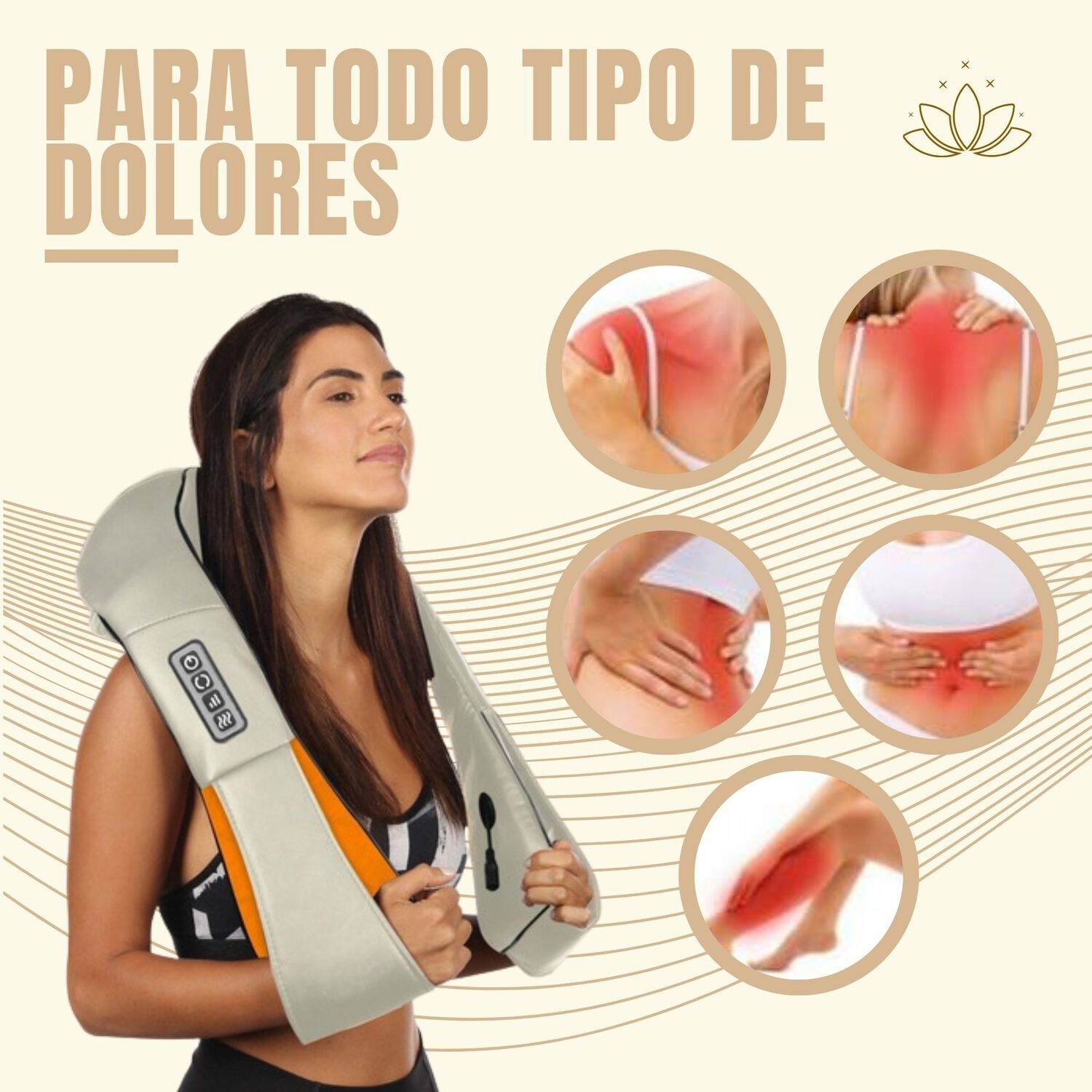 Masajeador Profesional De Espalda Hombro Cuello Relajaci&oacute;n image number 8.0
