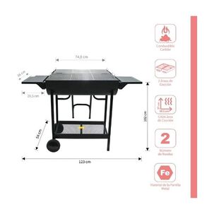 Parrilla A Carb&oacute;n Doble Tambor Austin Black