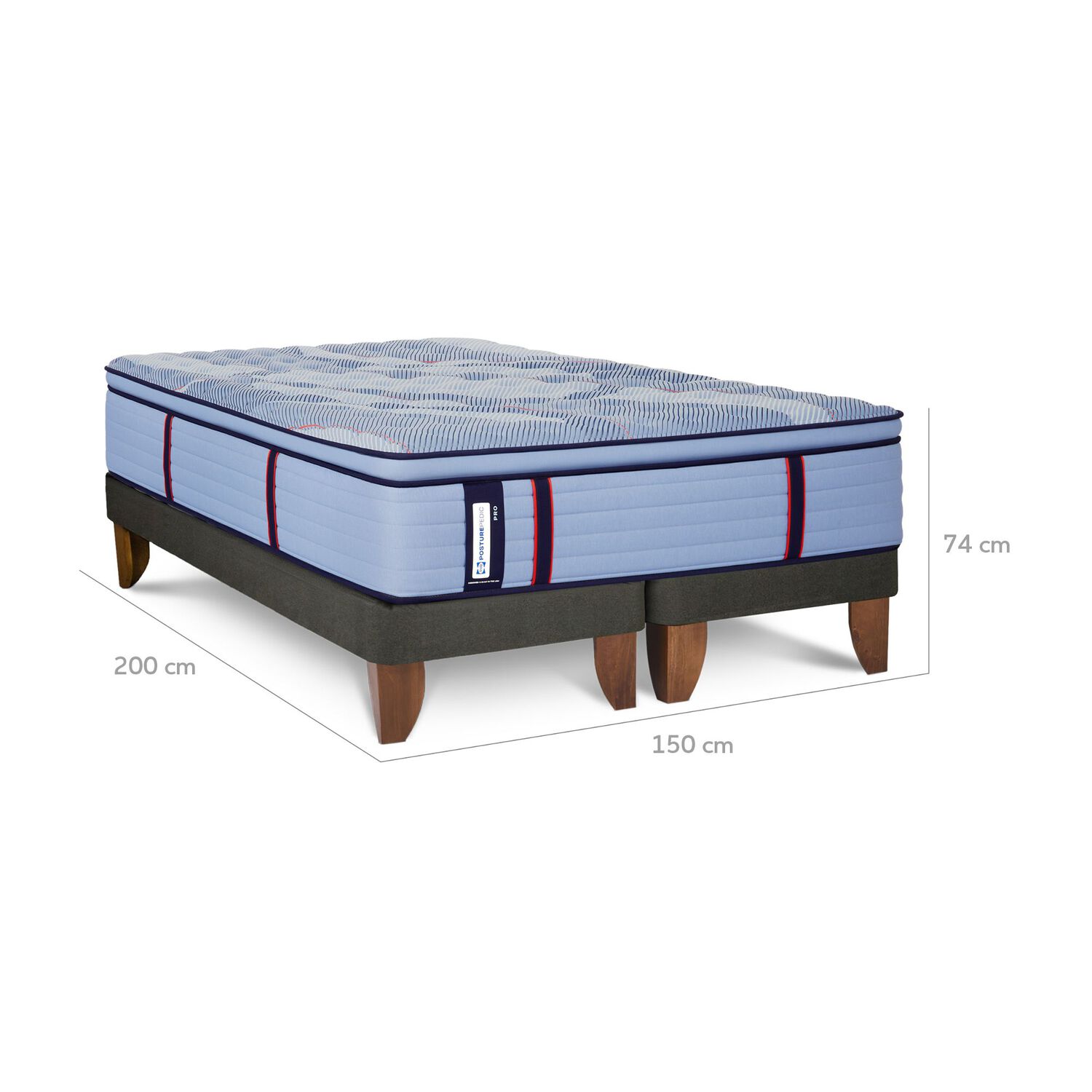 Cama Europea Sealy Pro / 2 Plazas / Base Dividida image number 2.0