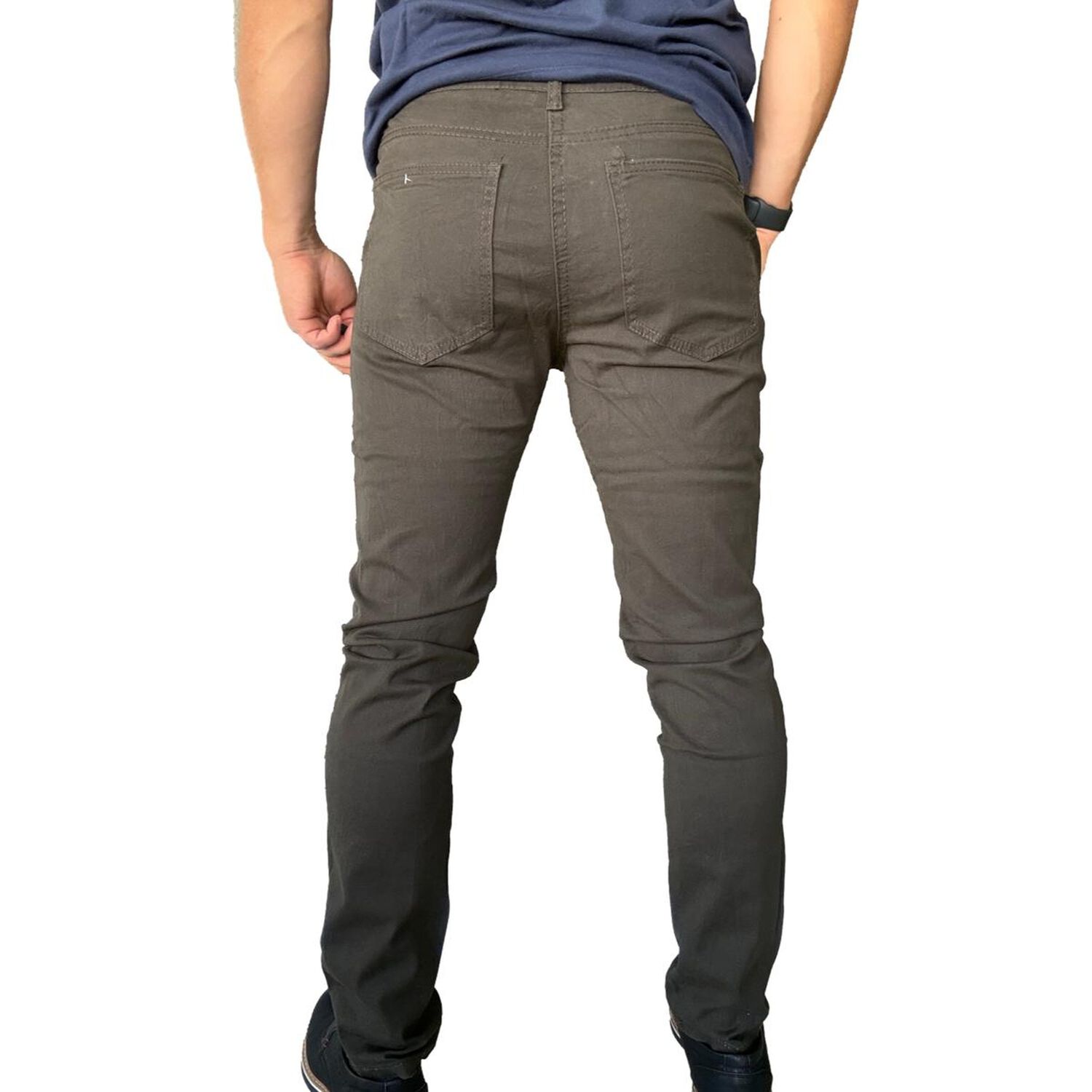 Pantal&oacute;n De Tela Elasticada Hombre Casual image number 9.0