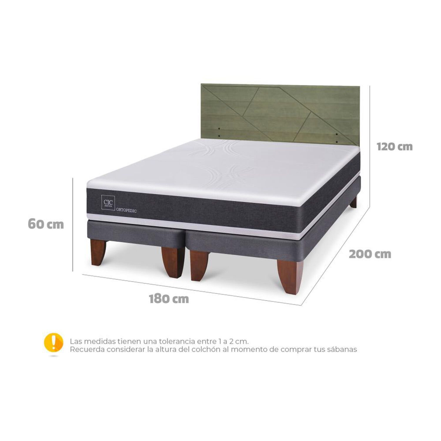 Cama Europea Cic Ortopedic / King / Base Dividida + Respaldo image number 6.0