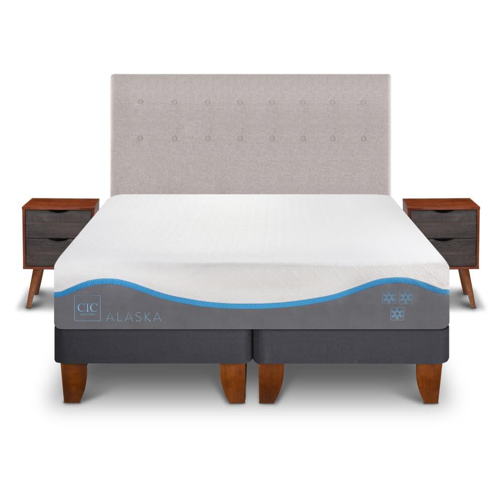 Cama Europea Cic Alaska / King / Base Dividida + Set De Maderas image number 0.0