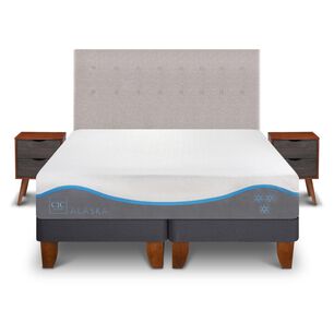 Cama Europea Cic Alaska / King / Base Dividida + Set De Maderas