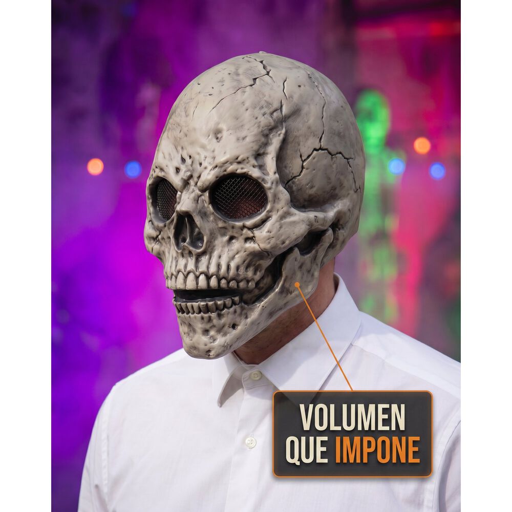 Mascara Calavera De Terror Realista Halloween image number 14.0