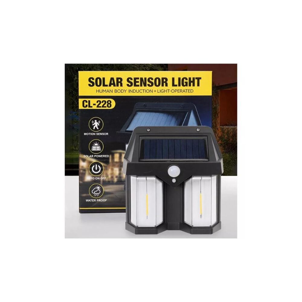 Lampara Aplique Solar Led Farol Pared Para Exterior Negro 2w image number 2.0