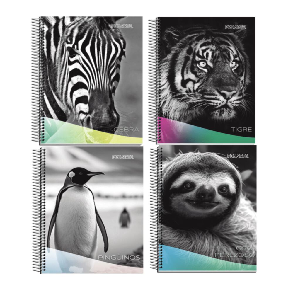 Pack 6 Cuadernos Animales Salvajes Espiral Tapa Dura A5 image number 0.0