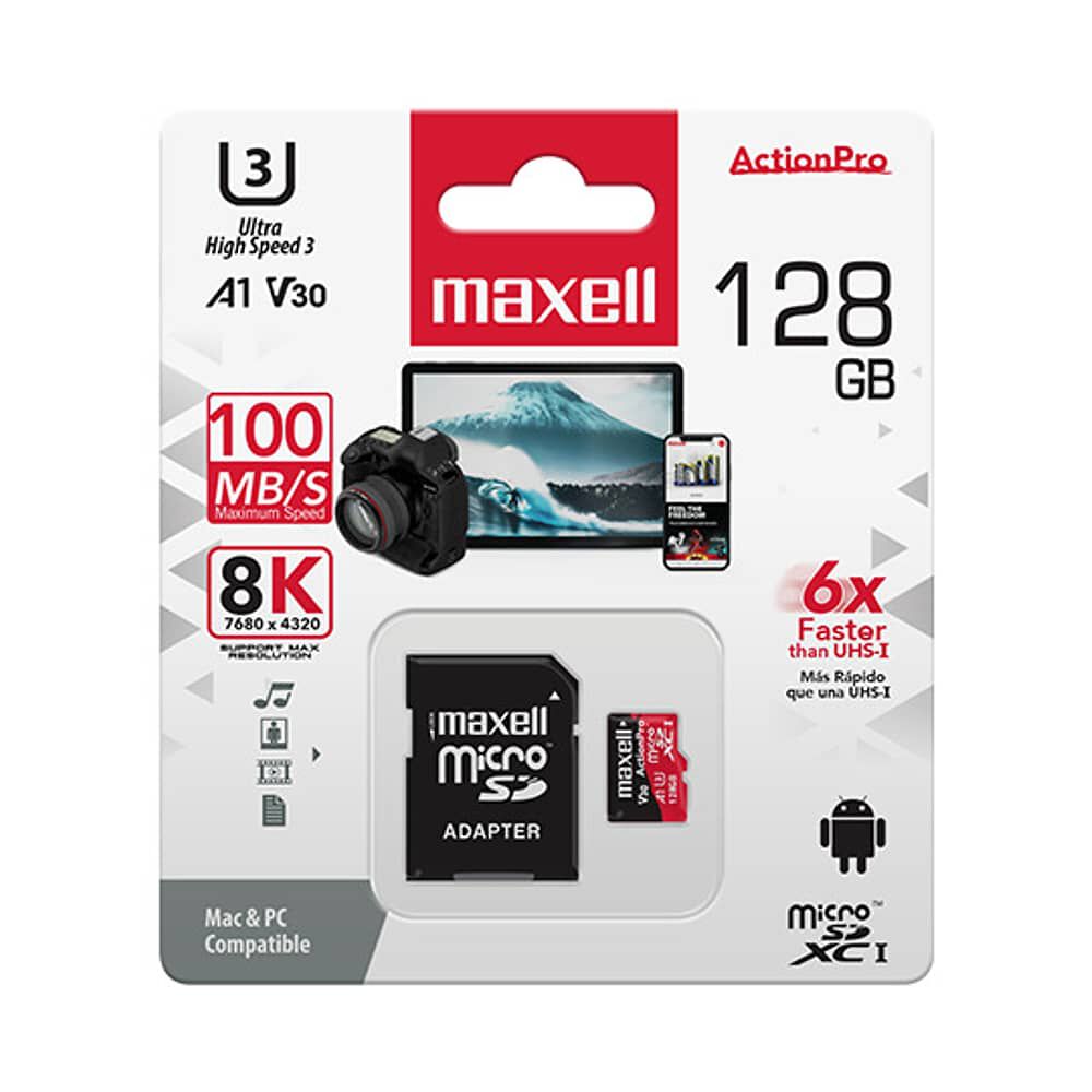 Tarjeta Microsd Maxell 128gb Uh-3 8k A1 100mb/s image number 2.0