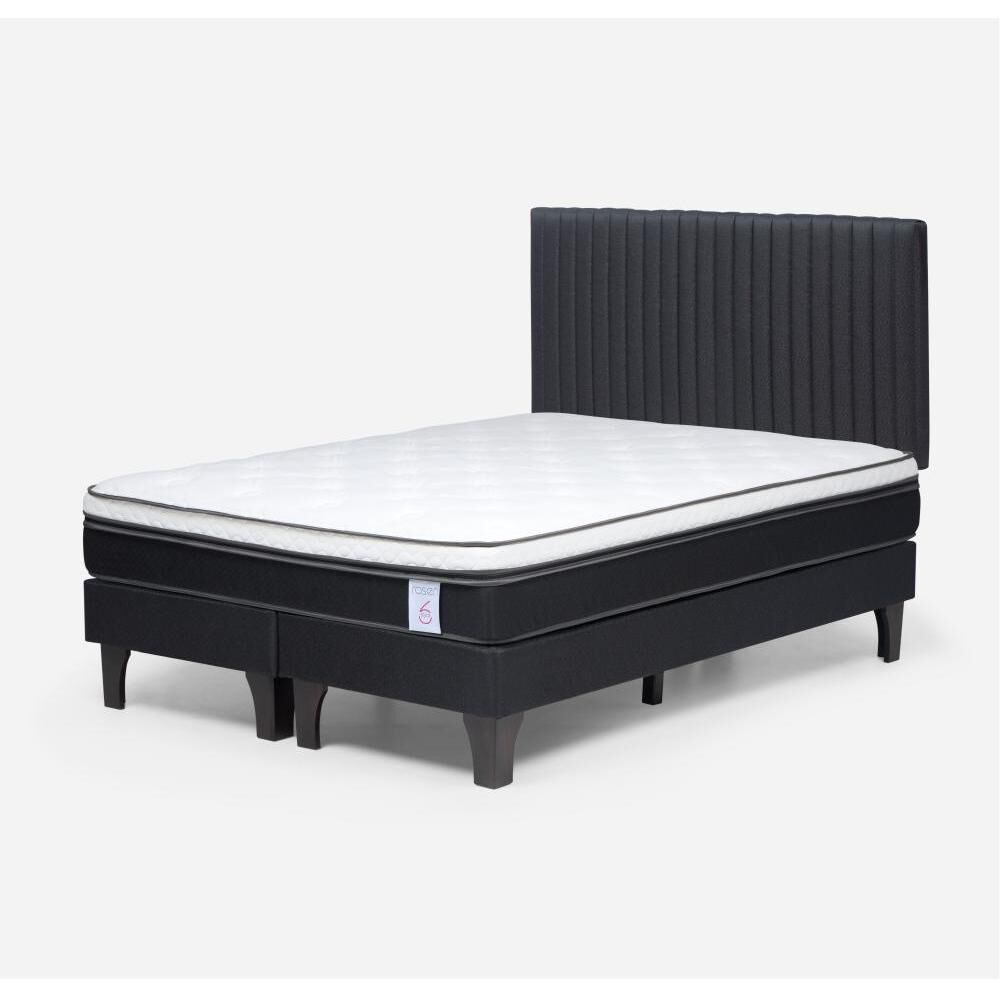 Cama Europea Rosen New Style 6 / 2 Plazas / Base Dividida + Respaldo image number 1.0