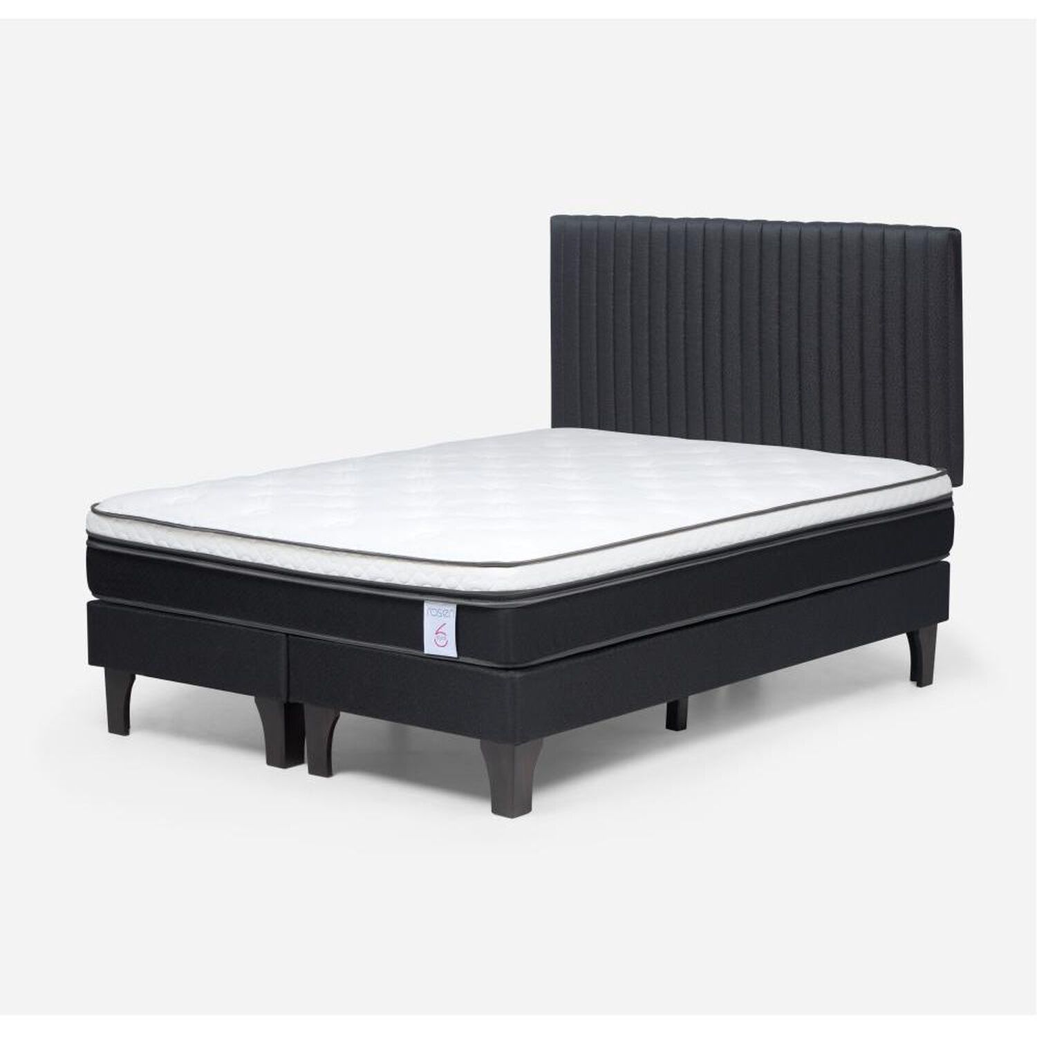Cama Europea Rosen New Style 6 / 2 Plazas / Base Dividida + Respaldo image number 1.0