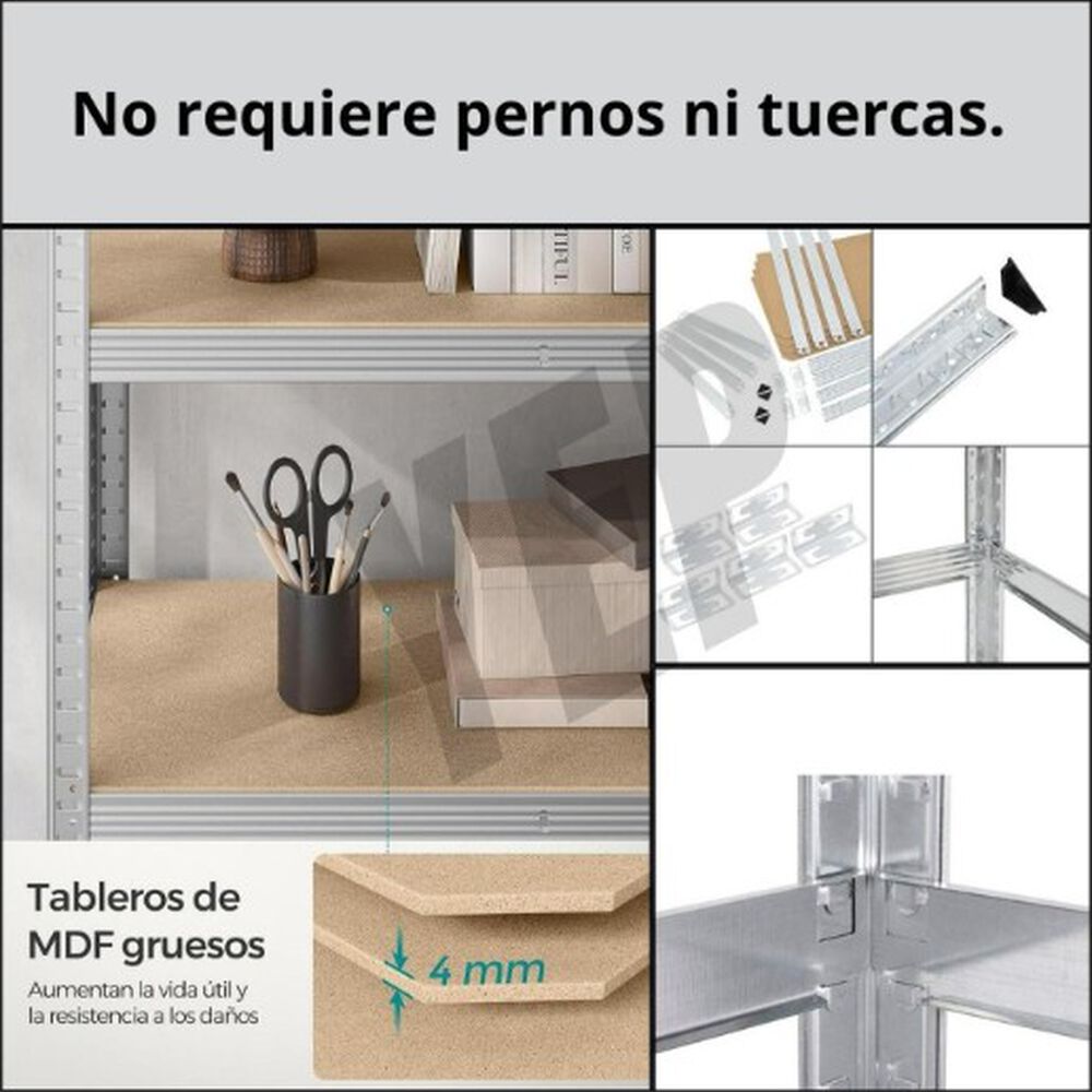 Estante Metálico Armable 180x90x40 Armado Facil Sin Pernos image number 5.0