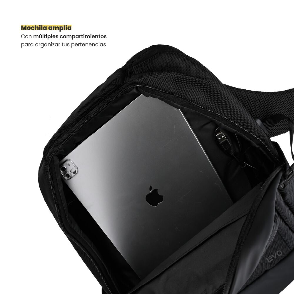 Mochila De Viaje Notebook Wolf Negra 15,6" Levo image number 2.0