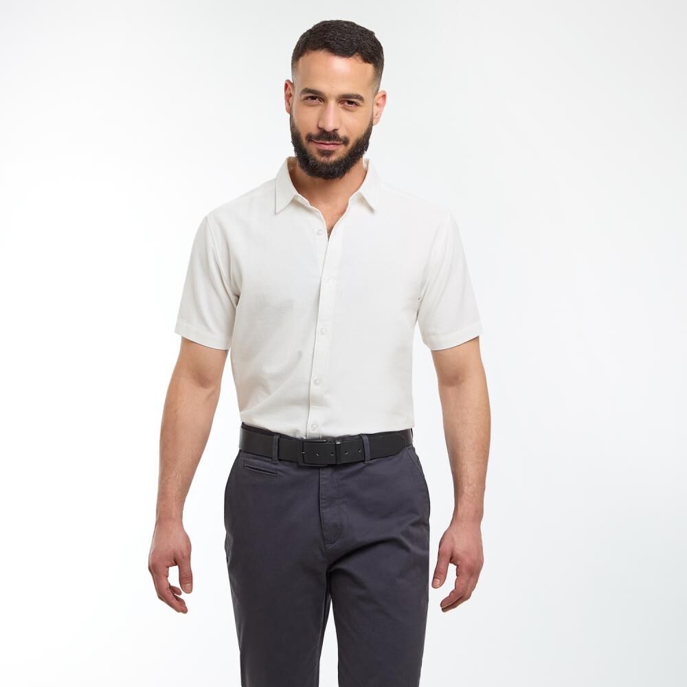 Camisa Slim Fit Manga Corta Hombre Az Black image number 0.0