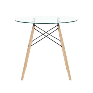 Mesa Eames De Vidrio Templado 80 Cm Diámetro Artihogar