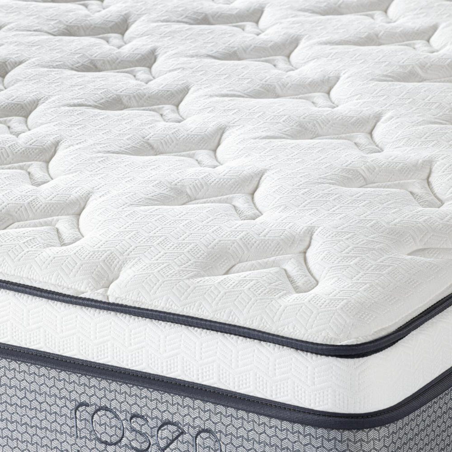 Cama Europea Rosen Indie / 2 Plazas / Base Normal  + Set Maderas Ferrara Gris image number 5.0