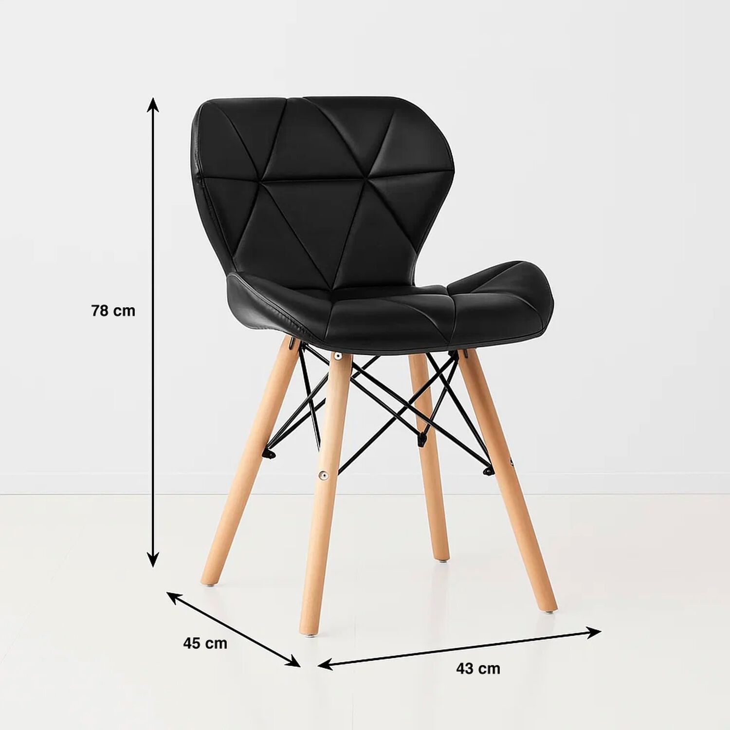 Silla Radar Acolchada Ecocuero - Negra image number 3.0