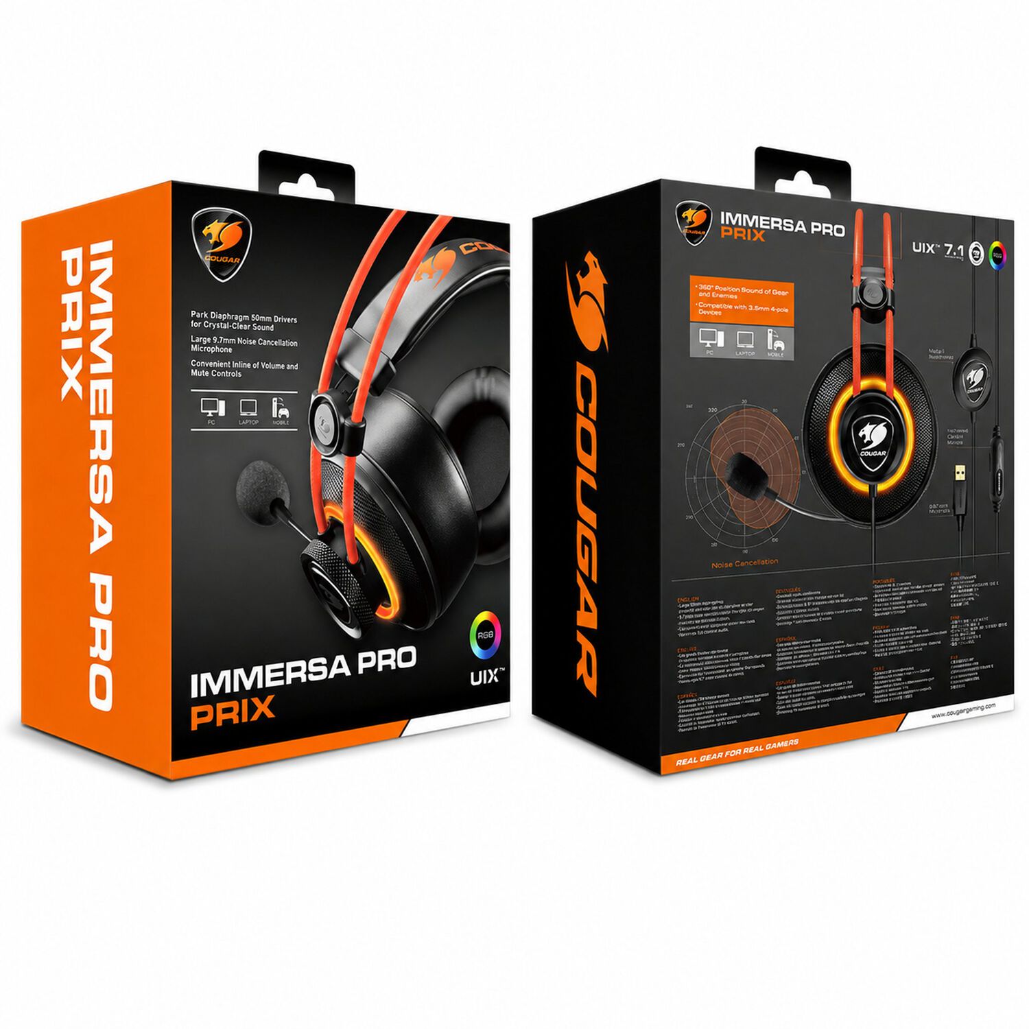 Audifono Cougar Immersa Pro Prix Rgb Usb 7.1 Multiplataforma image number 6.0