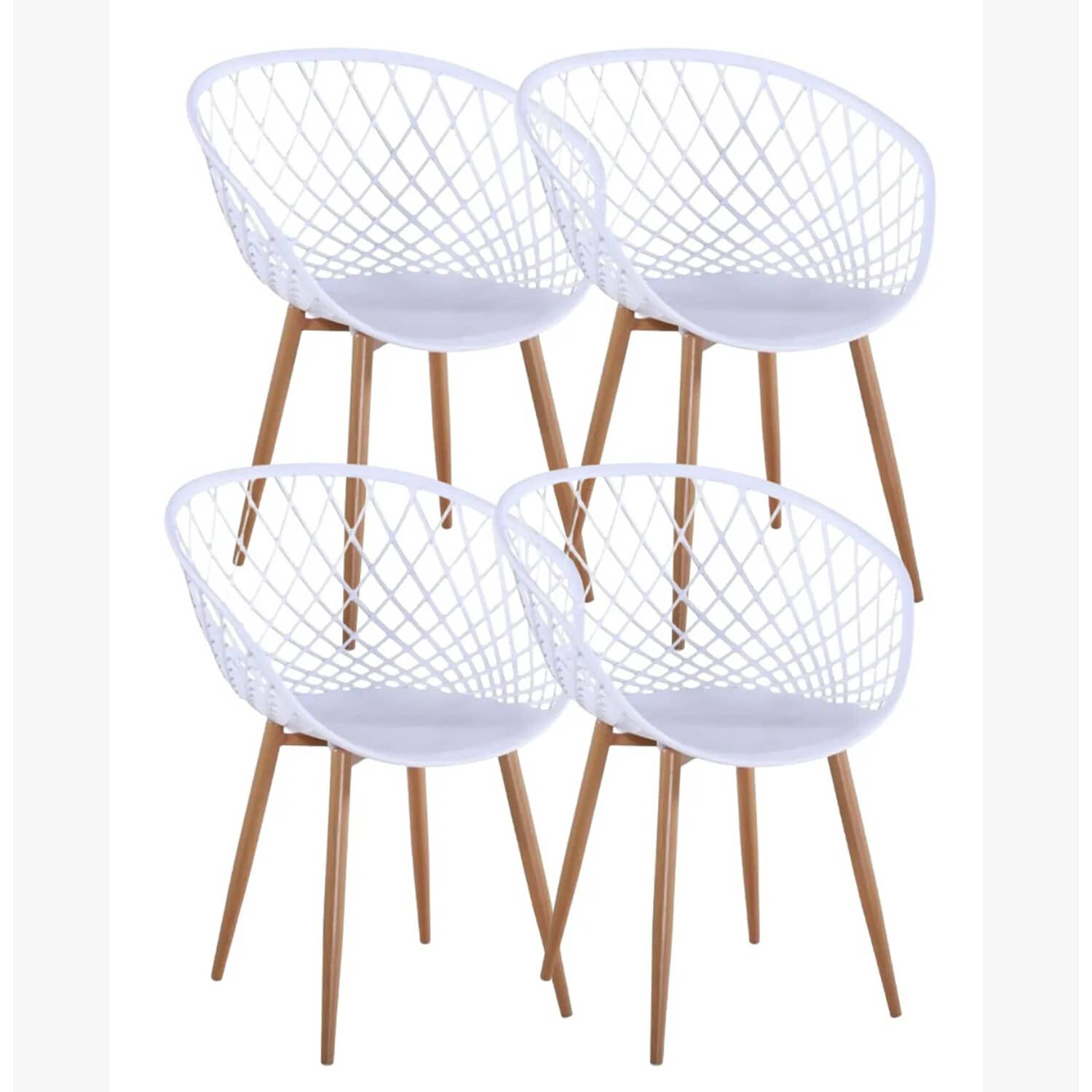 Pack 4 Sitiales Butaca Mesh Blanco image number 0.0