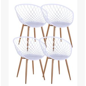 Pack 4 Sitiales Butaca Mesh Blanco