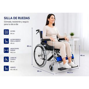 Silla De Ruedas Plegable Doble Freno Aluminio Liviana Kjt106g Oneder
