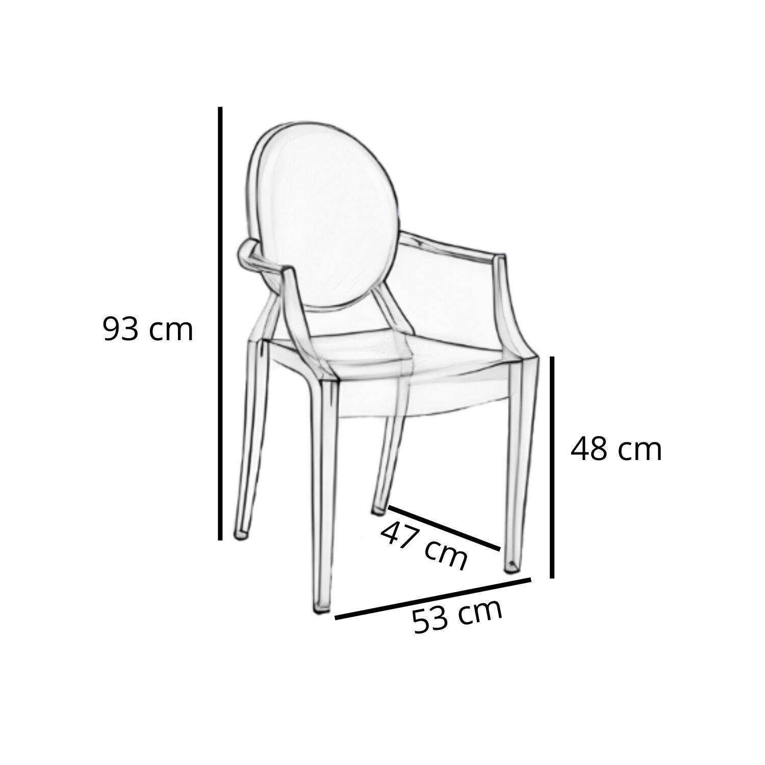 Silla Louis Ghost Con Brazos 4 Unidades image number 4.0