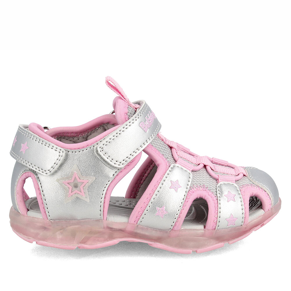 Sandalia Niña Bubblegummers Unai Plateado-rosado image number 4.0