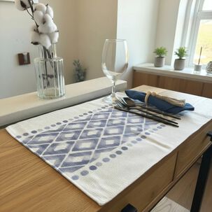 Set De 6 Individuales Tejidos - Dise&ntilde;o Diamante