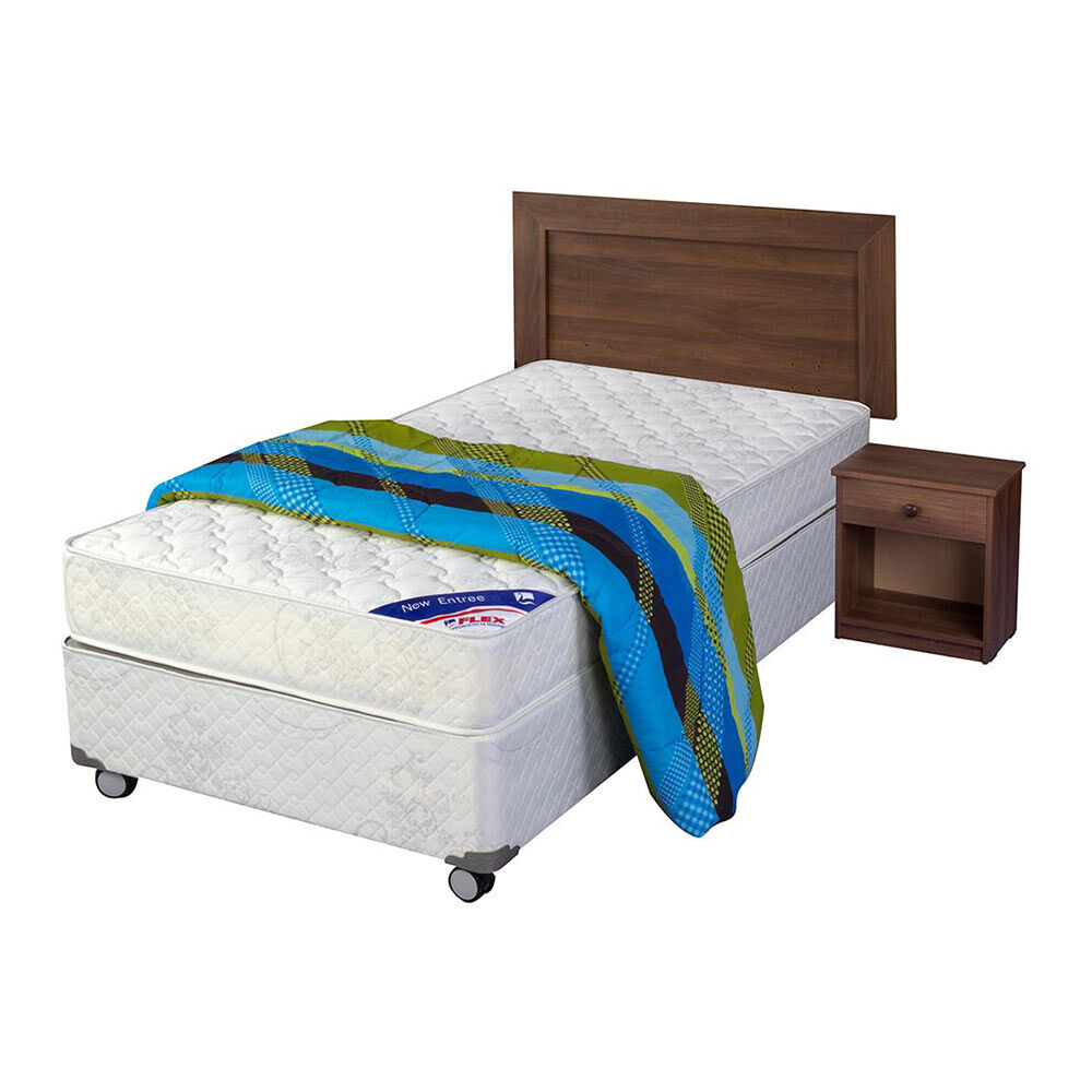 Cama Americana Flex New Entree / 1.5 Plazas / Bn + Set + Textil image number 0.0