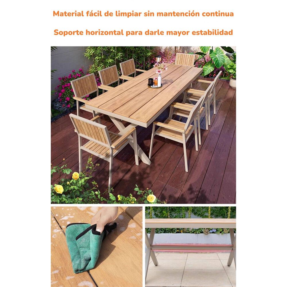 Juego De Comedor Exteriores 150cm Y 4 Sillas Impermeables image number 10.0