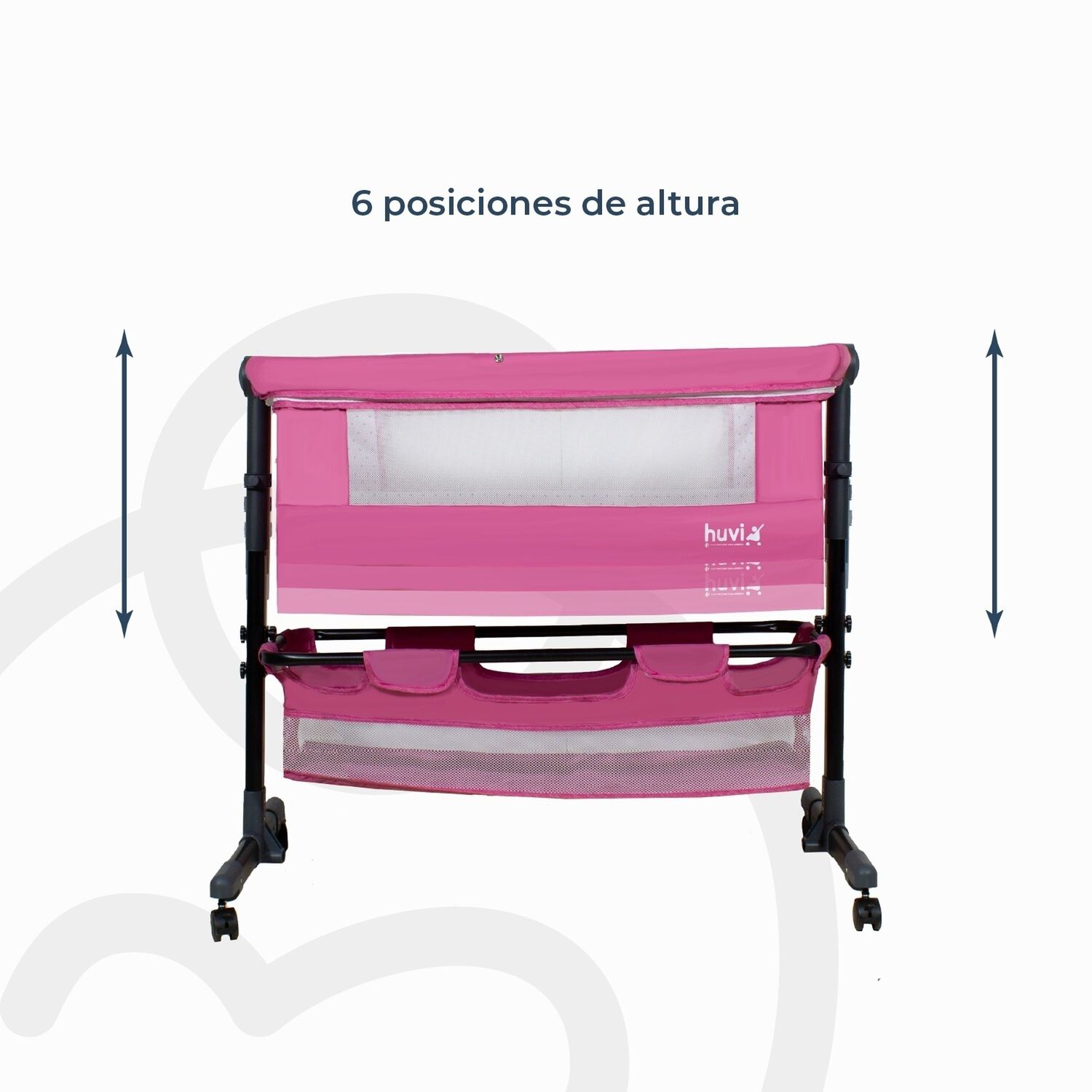 Cuna Colecho Cozy Con Colch&oacute;n Mosquitero Y Canasto Rosa Huvi image number 5.0
