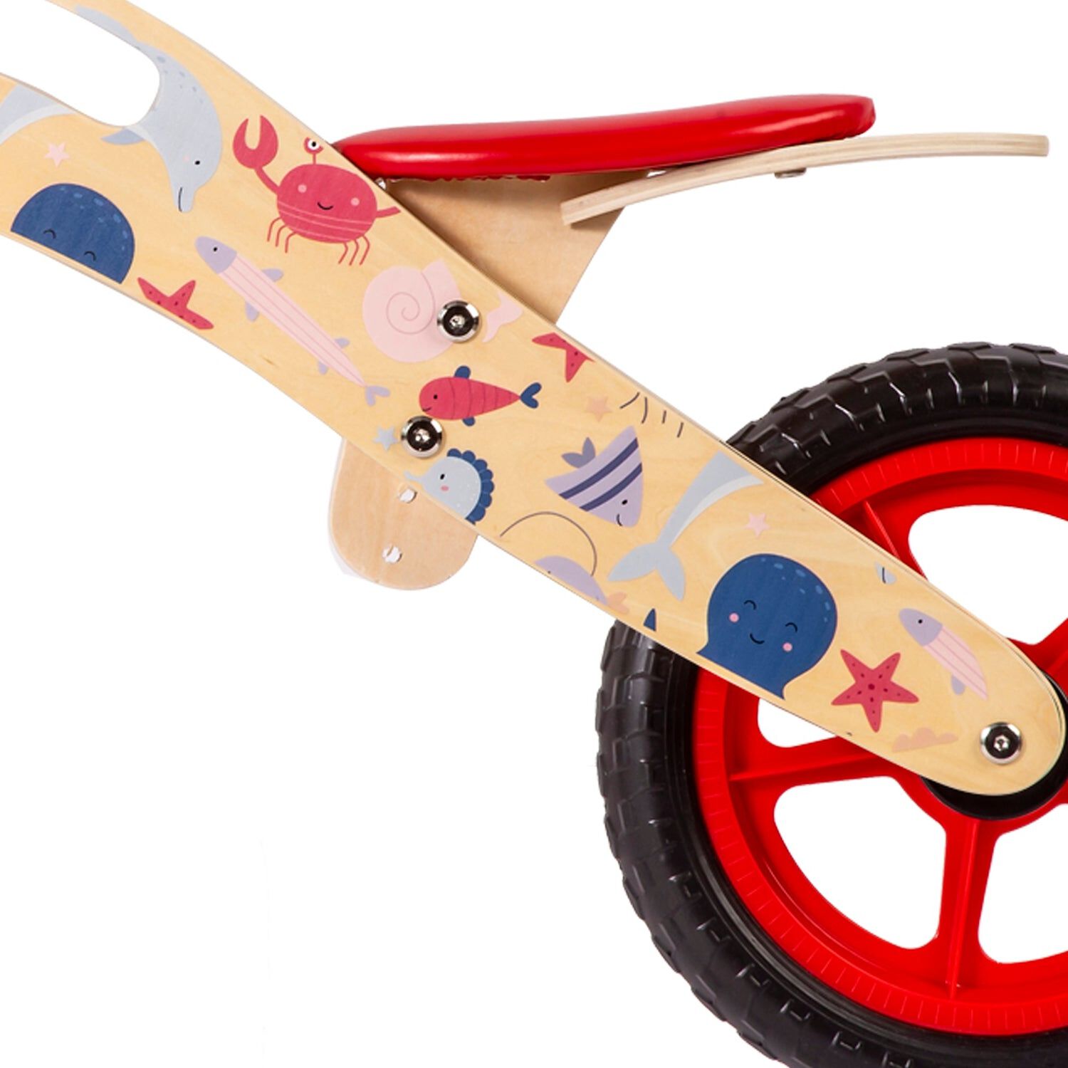 Bicicleta De Equilibrio Aprendizaje Madera Oc&eacute;ano Rojo Bebesit image number 5.0