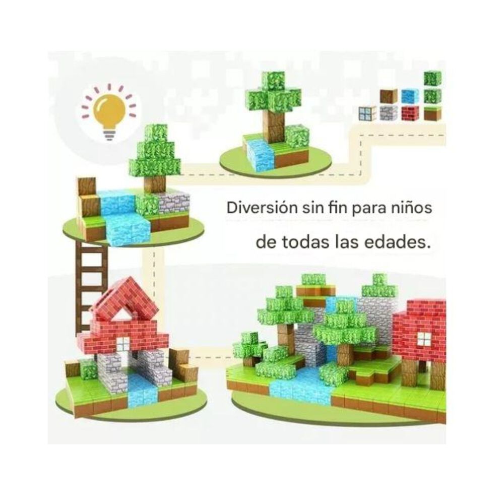 Bloques Magneticos Cubos Minecraft Construccion 28piezas image number 4.0